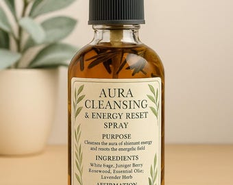 Spray revitalizante y limpiador del aura – Salvia, limón, romero