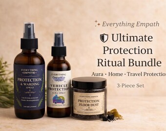 Ultimate Protection Ritual Bundle | Aura, Home & Travel Energy Protection Kit | Warding Spray, Vehicle Protection, Floor Dust