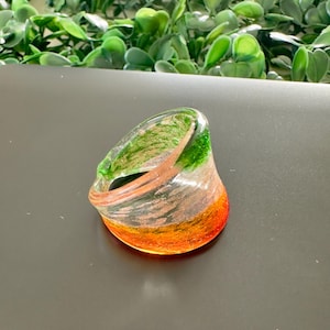 Multicolor Sea Glass Statement Ring: Sculpted Coastal Jewelry