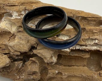 Titanium Color Changing Mood Ring – Retro Temperature Sensitive Band