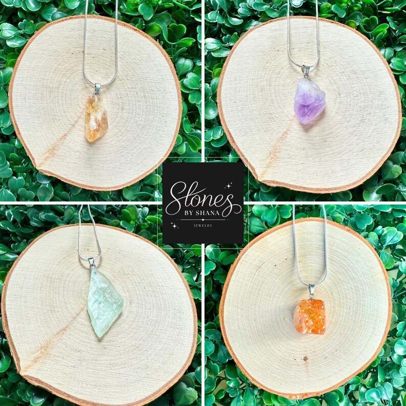 Raw Fluorite Stone Necklace: Sterling Silver Boho Crystal Jewelry image 9