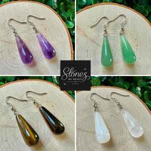 Tiger's Eye Teardrop Earrings: Golden Gemstone Dangle, Healing Stone image 9