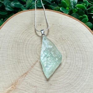 Raw Fluorite Stone Necklace: Sterling Silver Boho Crystal Jewelry