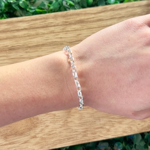 Chunky Silver Cable Link Bracelet: Unisex Minimalist Jewelry
