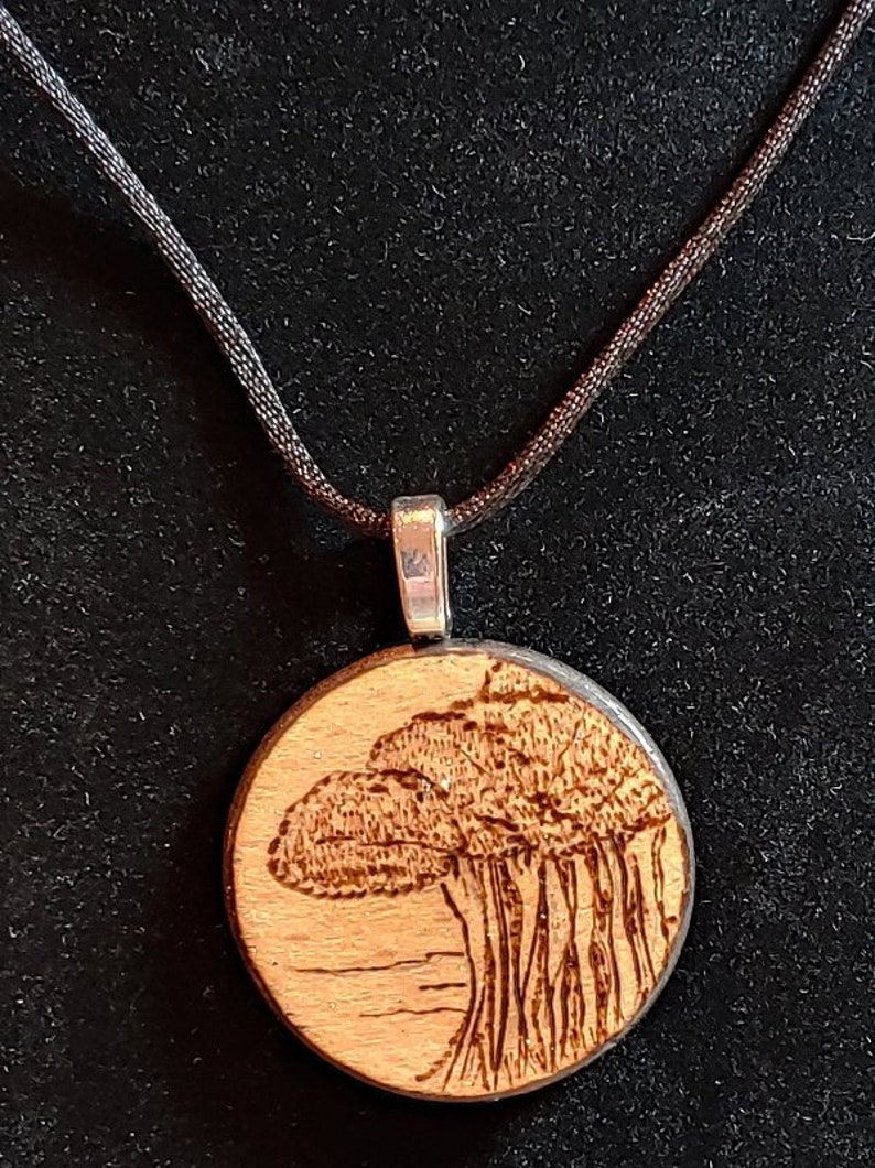 Banyan Tree Wooden Disk Necklace Image 0