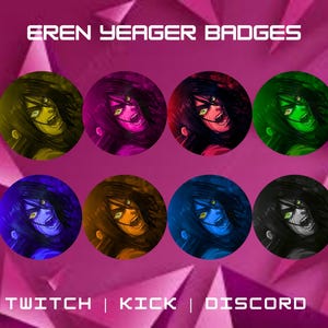 Twitch Er-En Yea-Ger Sub Badges | Anime/Manga Badges | Instant Download | Ready-Made Badges | Streamer Badges.