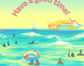 Waikiki Golden Hour Square Sticker | Sunset Hawaii Ocean Art