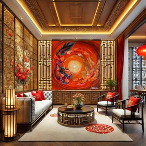 Chinese Dragon and Phoenix  | High Resolution Digital Wall Art Print | Download