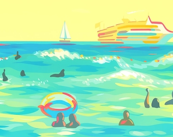 Digital Download | Gold hour at Waikiki, Hawaii