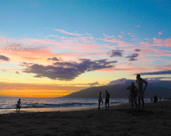 Digital Download| Kihei Beaches, Hawaii, Digital Photography, medium sized, sunset time, golden hour