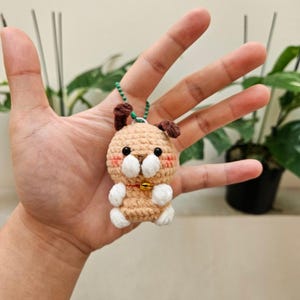 Crochet Dog Keychain: Soft Yarn Puppy Bag Charm, Gift for Pet Lovers