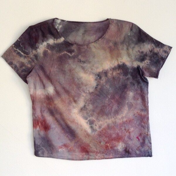 Hand Dyed Mineral Tee in Gray and Rose - M/L