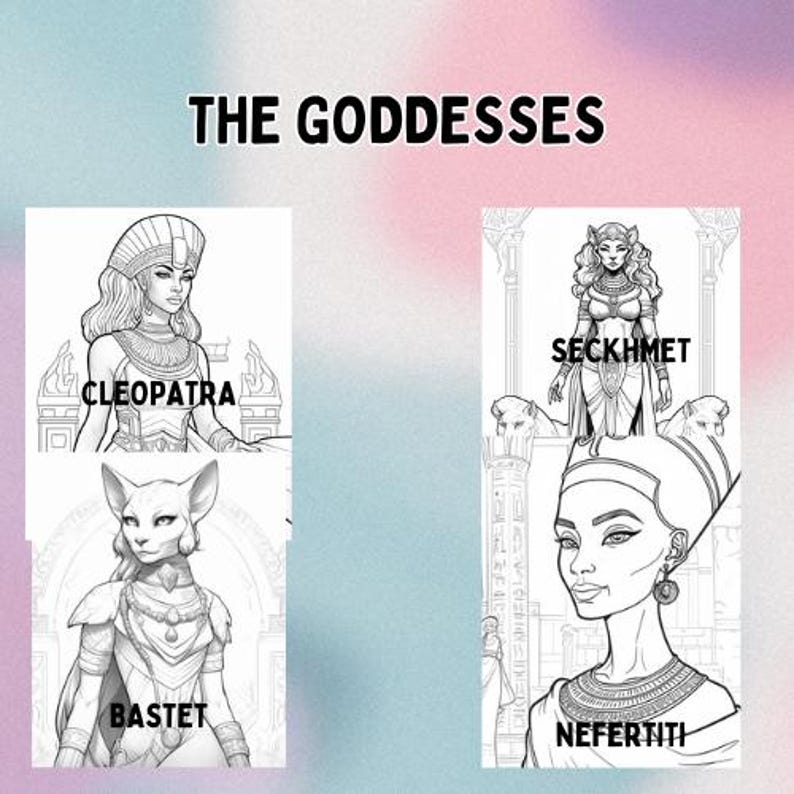 Egyptian Mythology Coloring Pages | Printable Goddess Art | Sekhmet ...