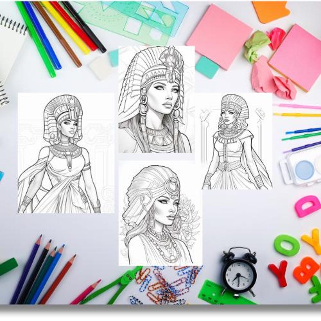 Set of 20 Coloring Pages for Preschoolers| Cleopatra Coloring Pages ...