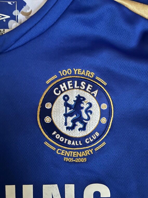 ウェア Chelsea 2005 2006 100th Vintage Chelsea FC Embroidery Logo Blue Color Youth M 100