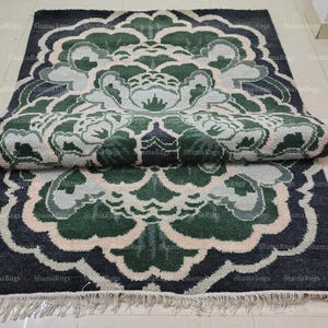 Oushak Rug Muted 5x8/8x10/9x12/10x14 Turkish Knot Rug Hand-Knotted Vintage Antique Oushak Wool Area Rug for Living Room, Dining Room Kitchen