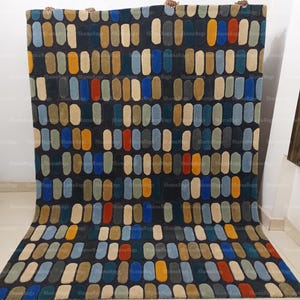 Handgetuft wollen vloerkleed, modern kiezelsteendesign