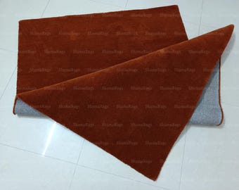 Alfombra de lana de caléndula hecha a mano, diseño con mechones