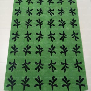 Hand Tufted Modern Area Rug Rust Red Black Color Rugs Handmade Wool ...