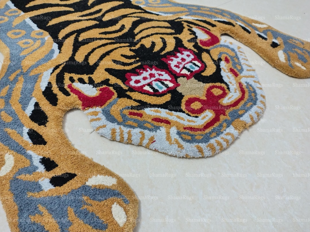 Handmade Wool Tibetan Tiger Rug – Traditional Animal Carpet - Etsy