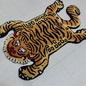 Handmade Tibetan Tiger Rugs – Authentic Wool Carpet with Traditional Design Tibetan Tiger Animal Rug Carpet For Living Room Home Decor Rug