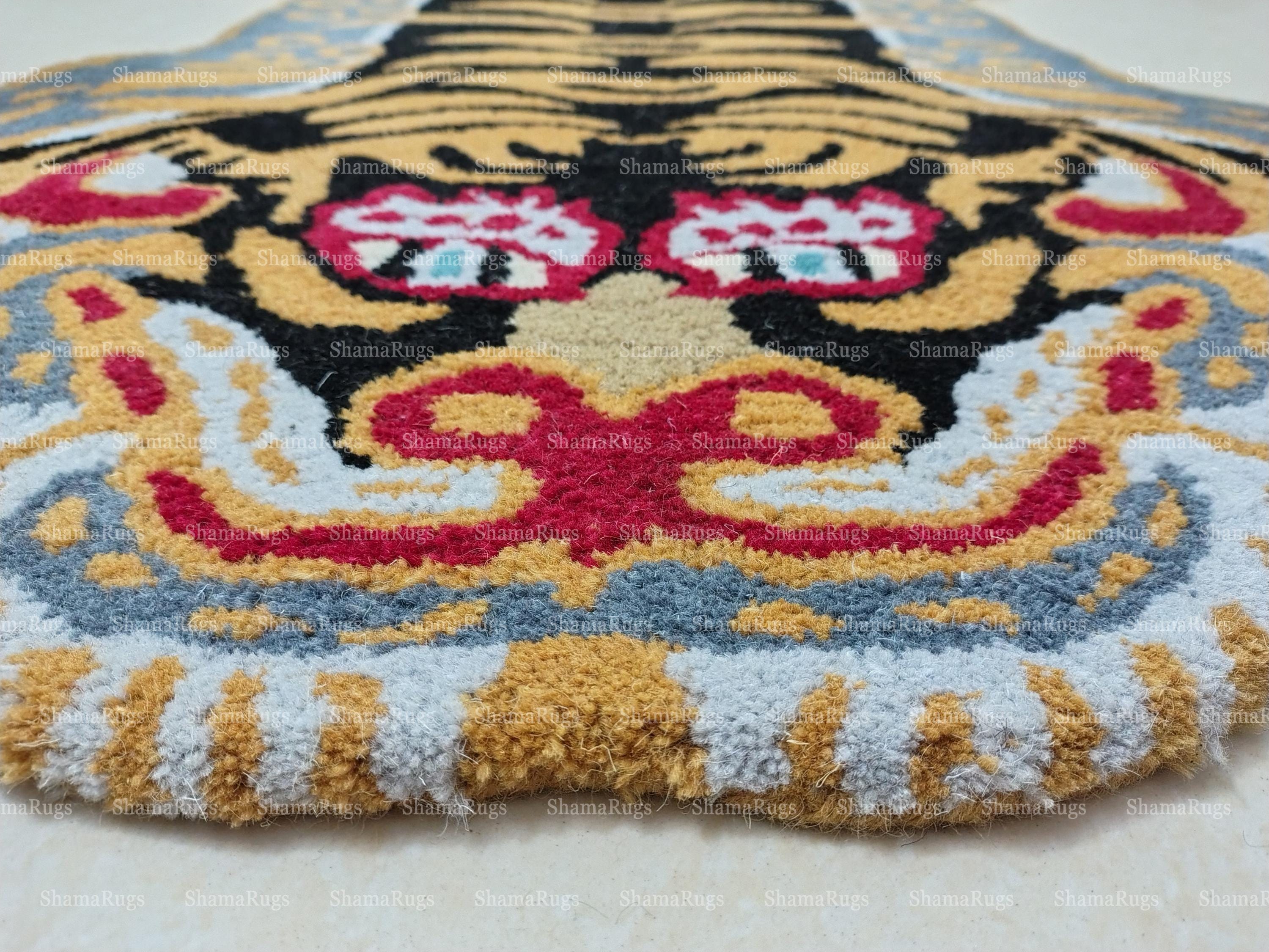 Preppy Tiger Rug Handmade Wool Tibetan Tiger Rug – Traditional Animal Carpet - Etsy