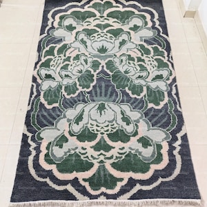 Oushak Rug 5x8ft Green Modern Handmade Turkish Knots Traditional Hand Knotted Vintage Area Rugs 9x12 for Living Room and Dining Room Kitchen