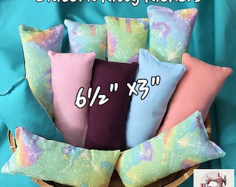 Kitty Kickers - Unicorn & Glitter-Like Fabric Cat Kickers, Organic, Cotton, Durable-Random Back Color Sent