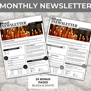 Church Newsletter Template: Bearbeitbares monatliches Layout (Canva, 14 Seiten)