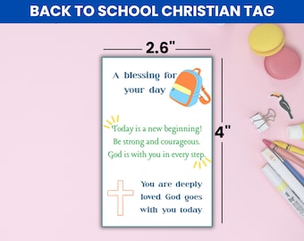 Back to School Blessing Tags: Christian Encouragement Notes (PDF)