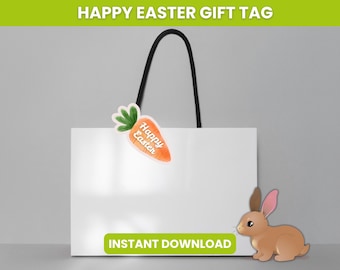 Printable Carrot Easter Gift Tag: Instant Download