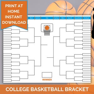 Printable College Basketball Tournament Bracket (PDF Download)