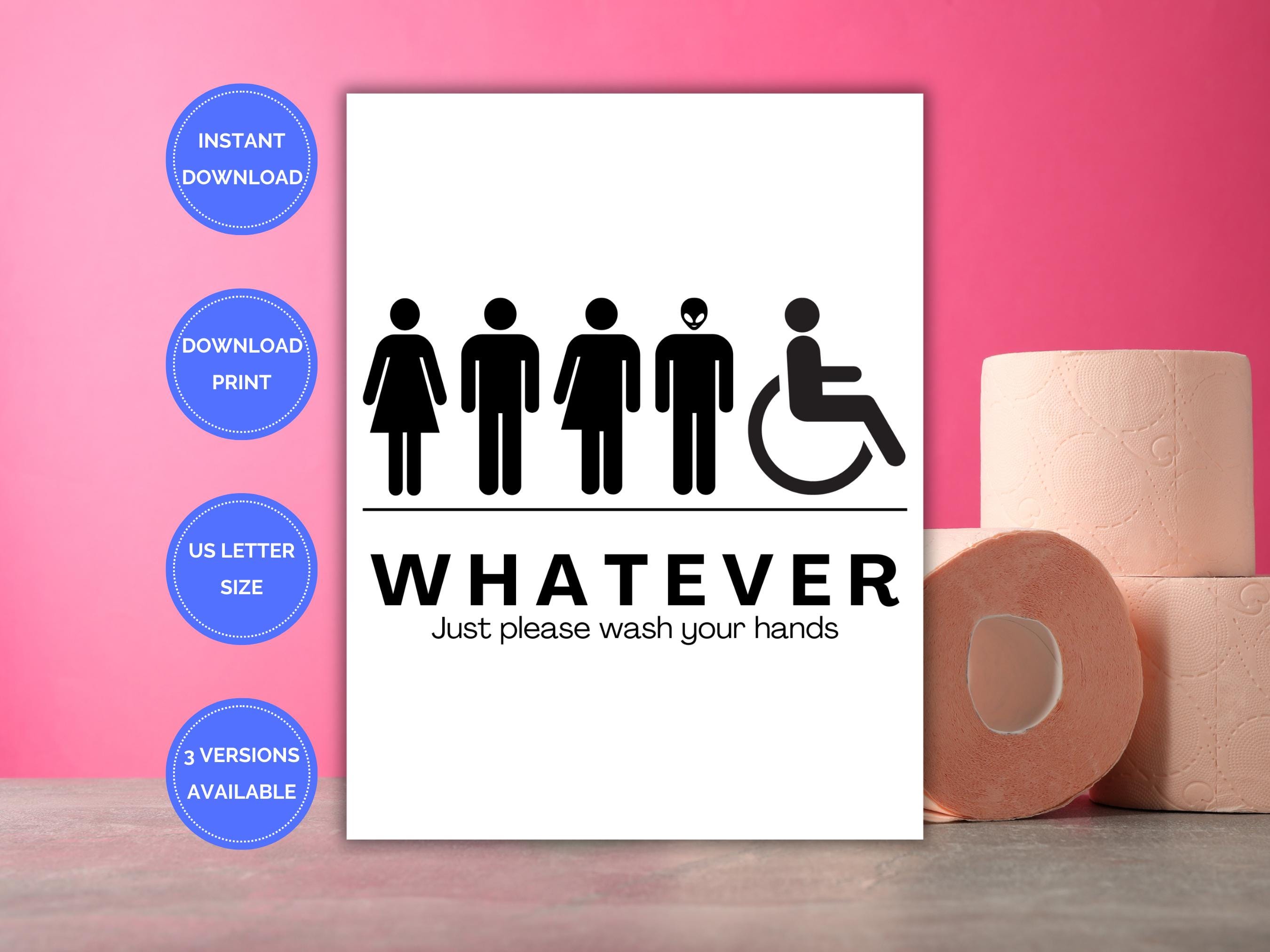 Handmade Inclusive Signs Inclusive Restroom Sign Printable | Funny All-gender Bathroom Sign - Etsy