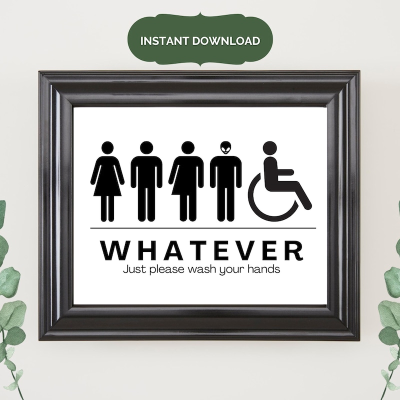 Inclusive Toilet Sign - Etsy UK