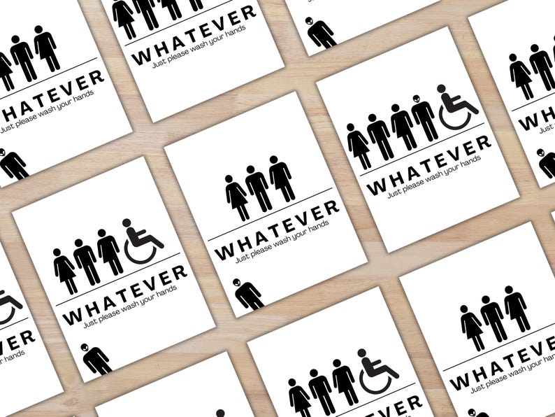 Handmade Inclusive Signs Inclusive Restroom Sign Printable | Funny All-gender Bathroom Sign - Etsy