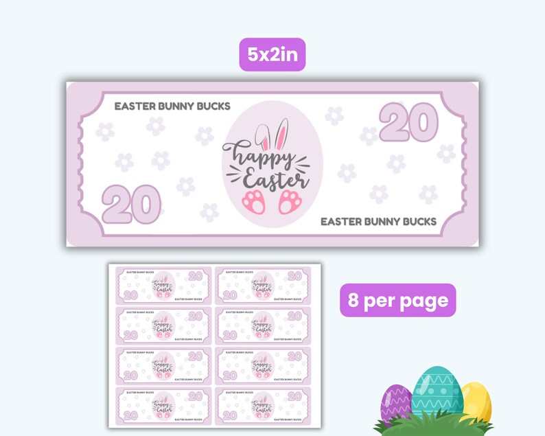 Easter Bunny Bucks Printable: Kids Activity Play Money (PDF) - Etsy