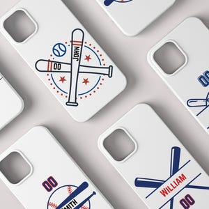 Score a Home Run with a Personalized Baseball Phone Case - Custom Name and Number Available for iPhone 16 15 14 Pro Max - Samsung S25 24 23