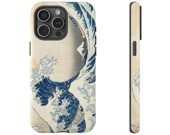 Die große Welle vor Kanagawa Handytasche Hokusai Art Handyhülle für iPhone 16 15 14 Pro Max Plus - Samsung S25 24 23 Ultra Plus - Japanische Kunst