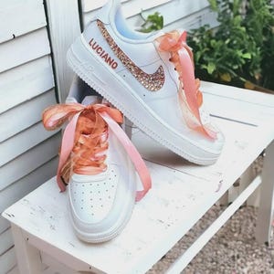 Custom Pearl Bridal Sneakers – Hand Embellished Wedding Shoes for Bride with Rhinestones & Personalization