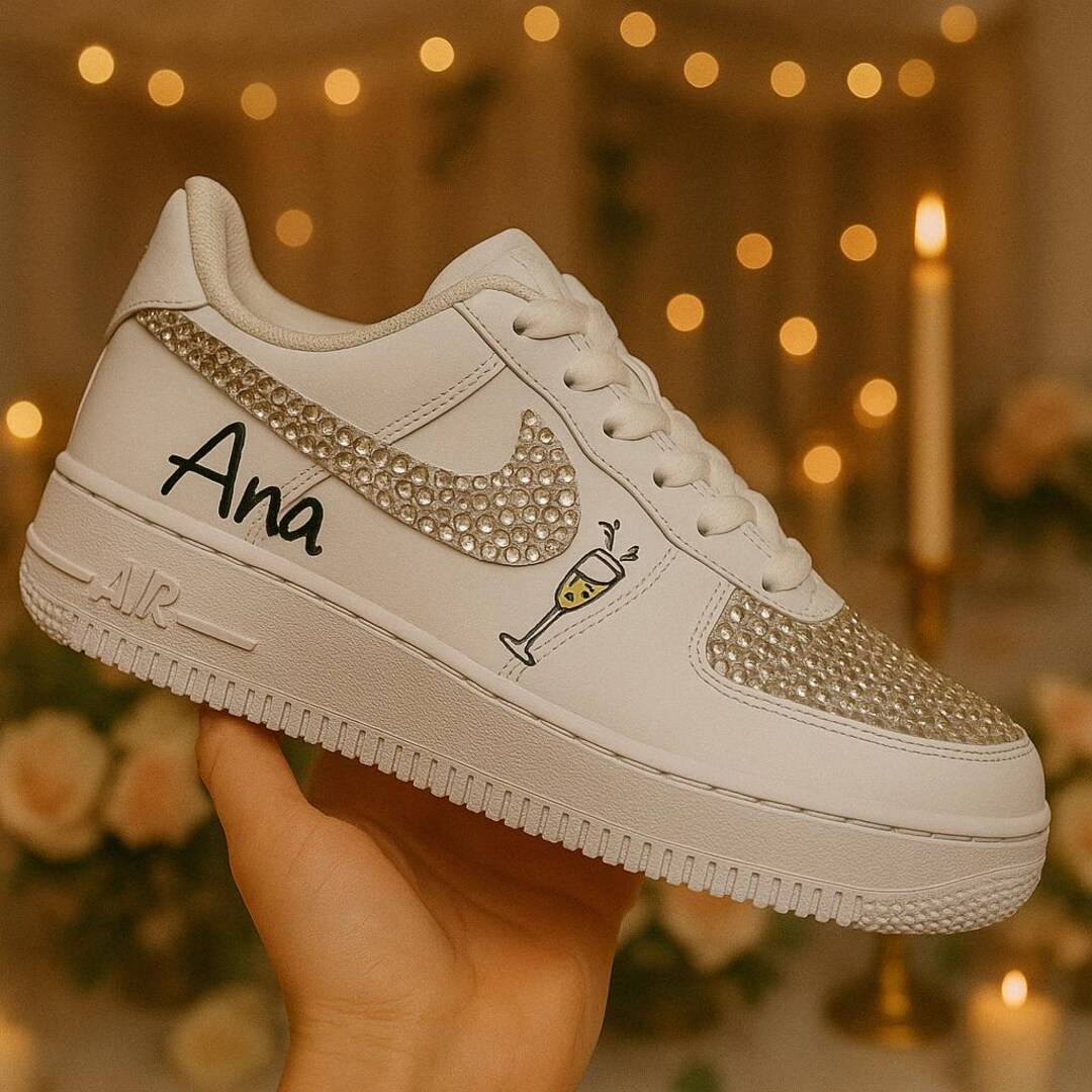 Custom Bridal Sneakers With Pearls & Rhinestones • Handmade Wedding ...