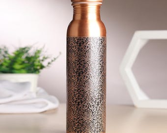 Handmade Pure Copper Water Bottle | Ayurvedic Drinkware Gift (900ml)