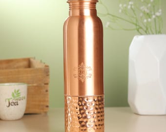 Hand-Hammered Copper Water Bottle (900 ml) | Ayurvedic Hydration