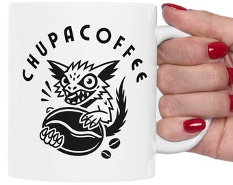 Taza de cerámica Chupacoffee: Divertida taza de café críptica