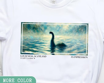 Camiseta del Monstruo del Lago Ness: Arte Impresionista, Folclore Escocés
