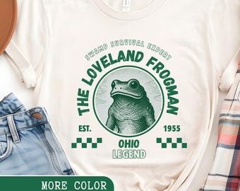 Camiseta del Hombre Rana de Loveland: Camiseta retro de criptozoología de Ohio