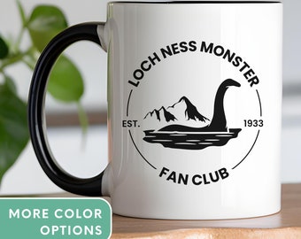 Taza de cerámica del Club de fans del monstruo del Lago Ness: regalo de folclore críptico