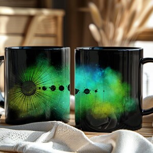 Space Planets Astrophile Mug, Cosmic Tea Cup, Outer Space Present for Astronomer Science Teacher Astrophysicist, Ceramic Tea Lover Gift