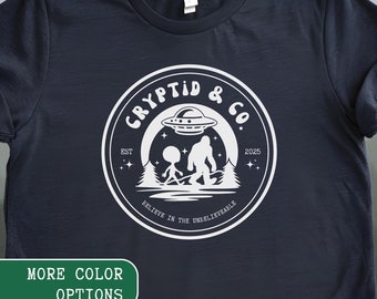 Camiseta de extraterrestre Pie Grande: regalo de criptozoología para fanáticos de los Pies Grandes y los OVNIS