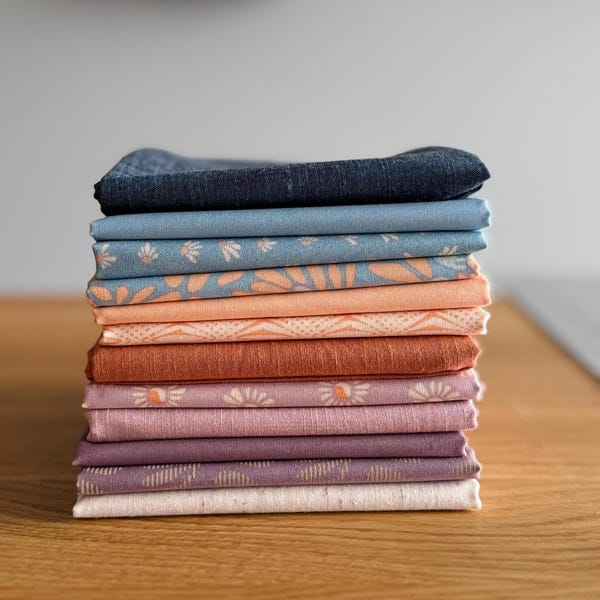 Sunrise Bundle | Art Gallery Fabric | Evolve | Slow Summer | Duval | Suzy Quilts | PURE Solid | Wildflower Woven |12 Fat Quarter & Half Yard