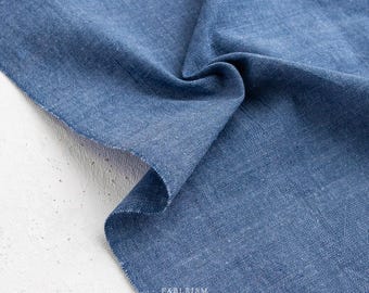 Tejidos de acuarela - Blue Jeans WW310 de Fableism Supply Co. / Algodón para prendas y acolchados / Teñido en hilo / 1/2 yarda